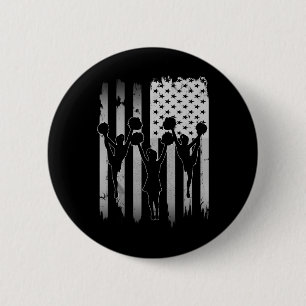 Cheerleader Usa Amerikanische Flagge 4. Juli Cheer Button