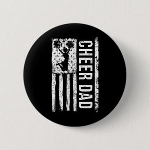 Cheerleader Vater Cheerleader American Flag Father Button