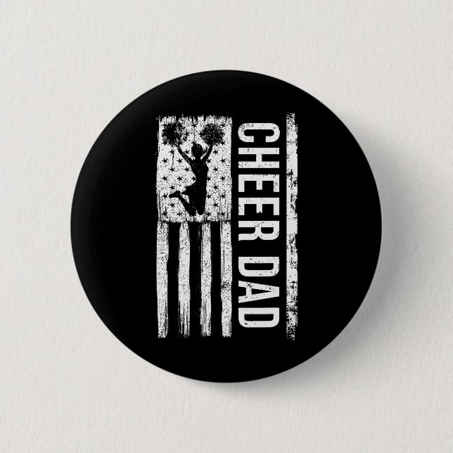 Cheerleader Vater Cheerleader American Flag Father Button (Vorderseite)