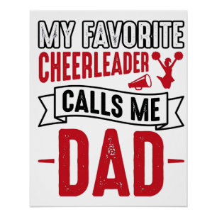 Cheerleader-Vater Vintage-Gravur-Shirt-Design_1 Poster