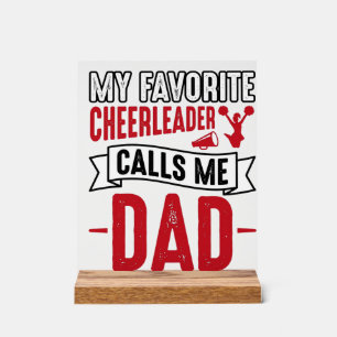 Cheerleader-Vater Vintage-Schriftzug-Shirt-Design_ Acrylschild