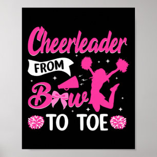 Cheerleader von Kopf bis Fuß Cheer Cheerleading Poster