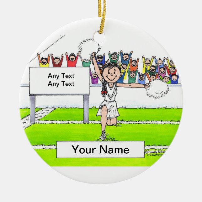 Cheerleader - Weibchen Keramikornament (Vorne)