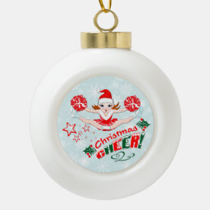 Cheerleader Weihnachten fröhlich Keramik Kugel-Ornament