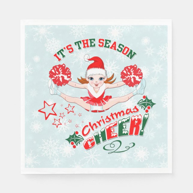 Cheerleader Weihnachts-Party Serviette (Vorderseite)