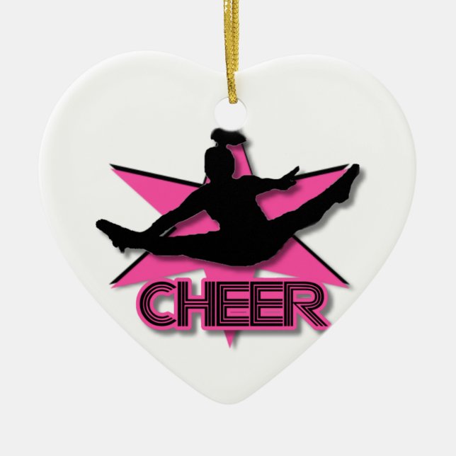 Cheerleader-Weihnachtsverzierung Keramik Ornament (Vorne)