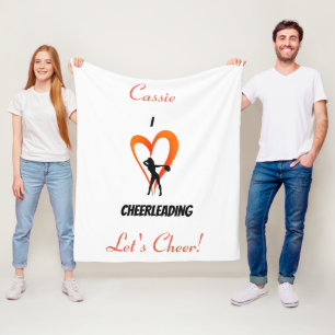 Cheerleader White, Orange, Black Fleece Blankon
