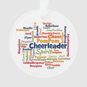 Cheerleader Word Cloud (Cheer Leader) Ornament