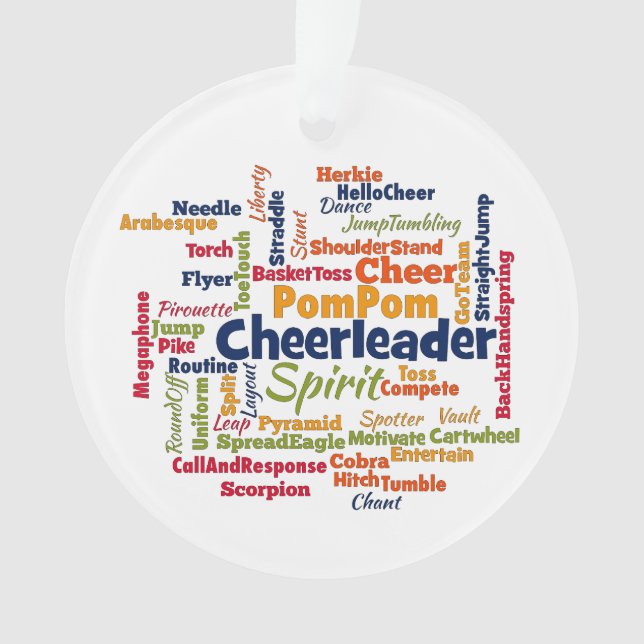 Cheerleader Word Cloud (Cheer Leader) Ornament (Vorderseite)