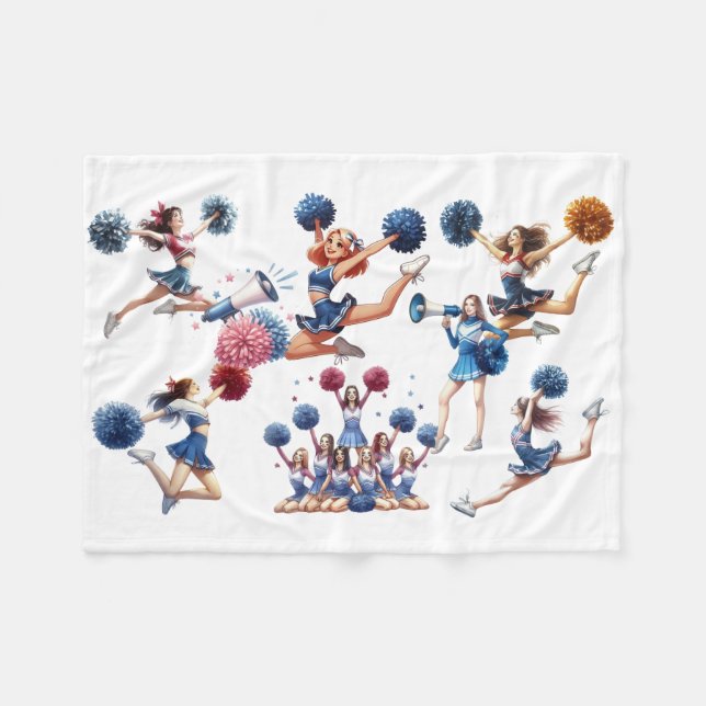 Cheerleaderin Fleecedecke (Vorderseite (Horizontal))