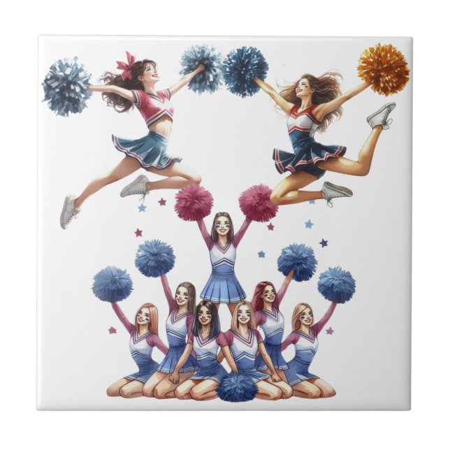 Cheerleaderin Fliese (Vorderseite)