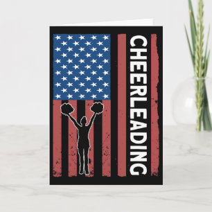 Cheerleaderin USA-Flagge Cheerleading Karte