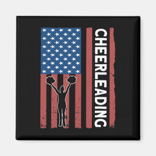 Cheerleaderin USA-Flagge Cheerleading Magnet