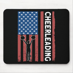Cheerleaderin USA-Flagge Cheerleading Mousepad