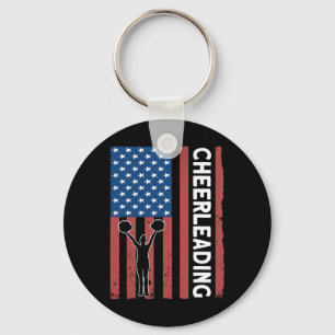 Cheerleaderin USA Flagge Cheerleading Schlüsselanhänger