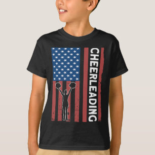 Cheerleaderin USA-Flagge Cheerleading  T-Shirt