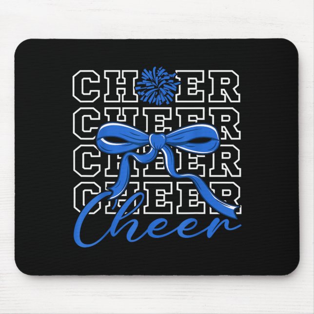 Cheerleading Cheer Blue Coquette Bow Cheerleader F Mousepad (Vorne)