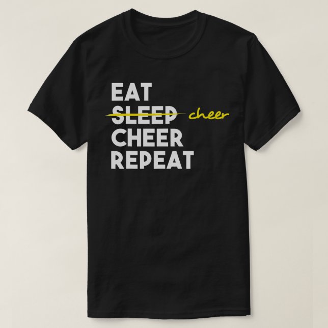 Cheerleading Eat Cheer Repeat Cheerleader  T-Shirt (Design vorne)