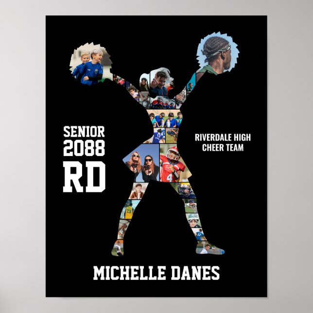 Cheerleading Girl Cheer Team Photo Collage Poster (Vorne)