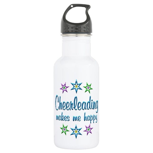 Cheerleading glücklich edelstahlflasche (Vorderseite)