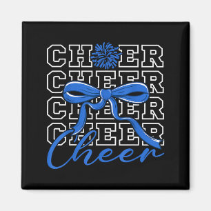 Cheerleading-Jubel Blau Kokette Schleife Cheerlead Magnet