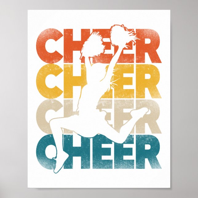 Cheerleading Jubel Cheer Retro Vintage Poster (Vorne)