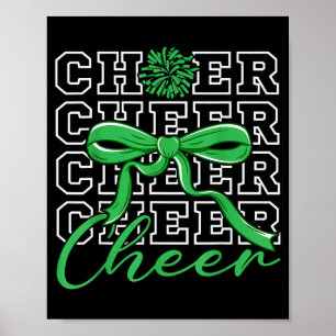 Cheerleading-Jubel Grün Kokette Schleife Cheerlead Poster