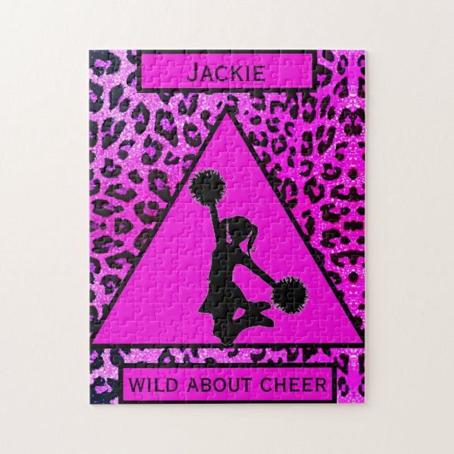 Cheerleading-Leopard Wild About Cheer Puzzle (Vertikal)