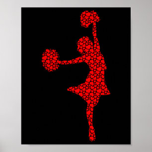 Cheerleading Liebhaber Valentinsherzen Liebe Cheer Poster