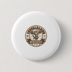Cheerleading-Maskottchen Katze Cheerleading-Maskot Button