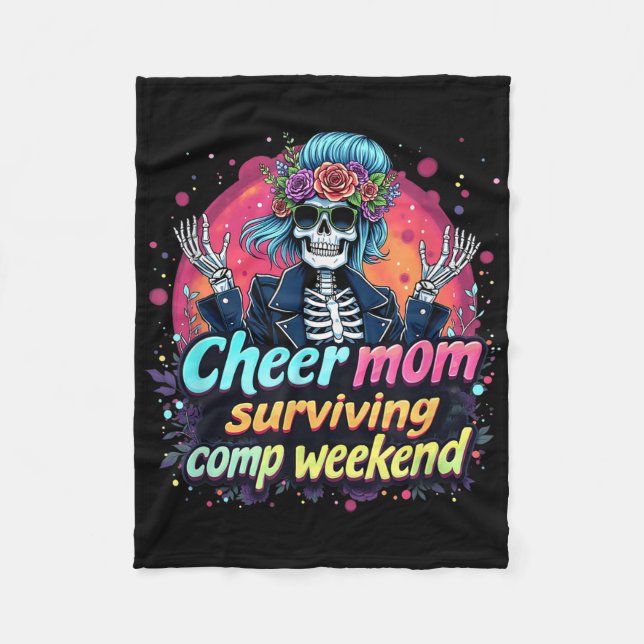 Cheerleading Parteichkaffee Mama überleben Com Fleecedecke (Vorderseite)