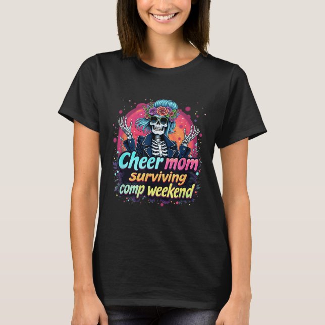 Cheerleading Parteichkaffee Mama überleben Com T-Shirt (Vorderseite)