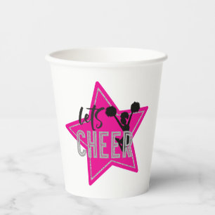 Cheerleading Pink Silber Schwarz Cheer Geburtstag Pappbecher