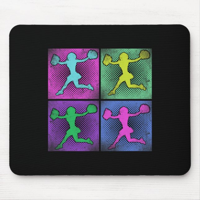 Cheerleading Retro Vintage 80er 90er Jubel  Mousepad (Vorne)