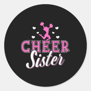 Cheerleading Schwester Cheerleader Cheer Schwester Runder Aufkleber