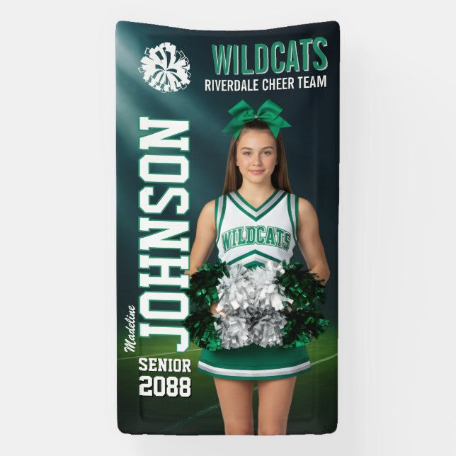 Cheerleading Senior Cheer Custom Sports Banner (Vertikal)