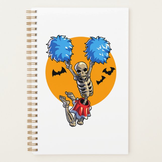Cheerleading Skeleton Halloween Cheer Mom Girls Wo Planer (Vorderseite)