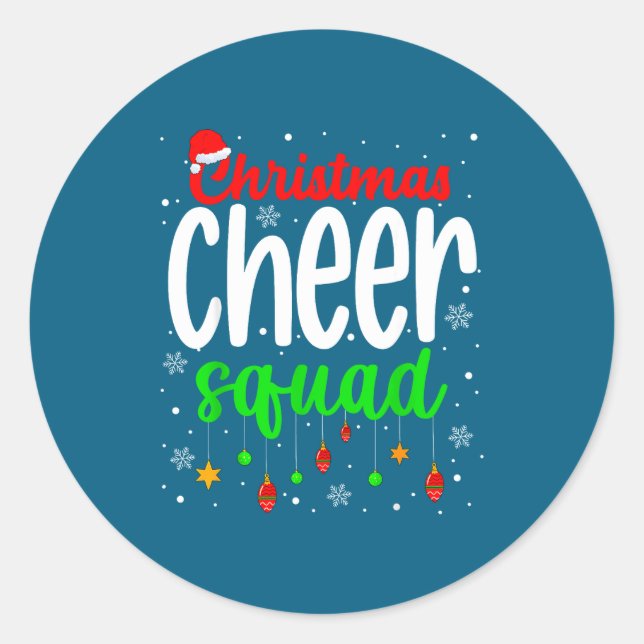 Cheerleading Srts Lover Christmas Cheer Squad  Runder Aufkleber (Vorderseite)