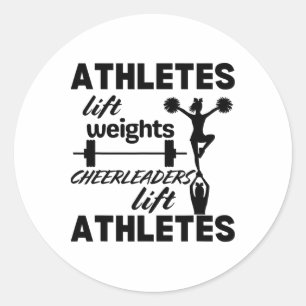 Cheerleading-Stunt-Athlet Cheer-Squadrat-Flieger S Runder Aufkleber
