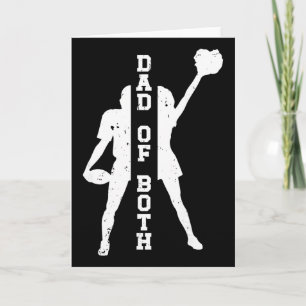 Cheerleading und Football-Vater für Vatertag Dad O Karte