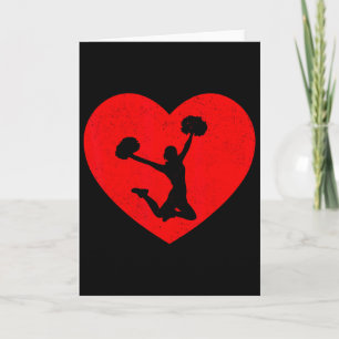 Cheerleading Valentinsherzform Cheerleader Liebe Karte