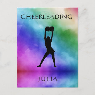 Cheerleading-Wasserfarben Postkarte