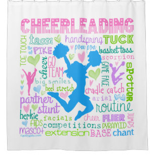 Cheerleading Wort-Pastelltypographie Duschvorhang