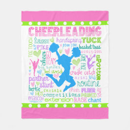 Cheerleading Wort-Pastelltypographie Fleecedecke