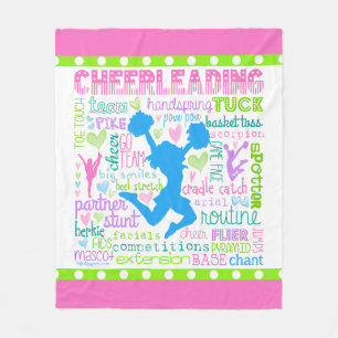 Cheerleading Wort-Pastelltypographie Fleecedecke