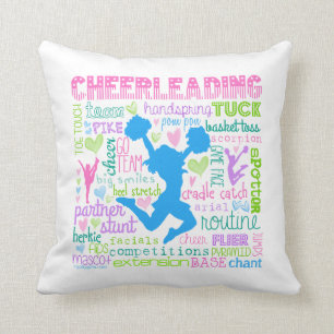 Cheerleading Wort-Pastelltypographie Kissen
