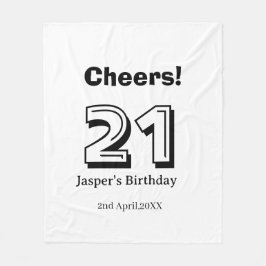 Cheers 21 birthday bold letter name boy man gifts  fleecedecke
