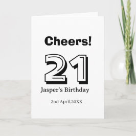 Cheers 21 birthday bold letter name boy man gifts  karte