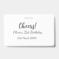 Cheers 21. Geburtstag hinzufügen Namensdatum einfa