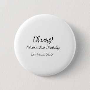 Cheers 21. Geburtstag hinzufügen Namensdatum einfa Button
